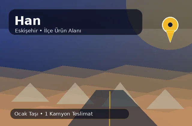 Eskişehir Han taş ocağı ürünleri, ocak taşı ve kamyon teslimat görseli