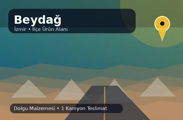 İzmir Beydağ taş ocağı ürünleri, dolgu malzemesi ve kamyon teslimat görseli