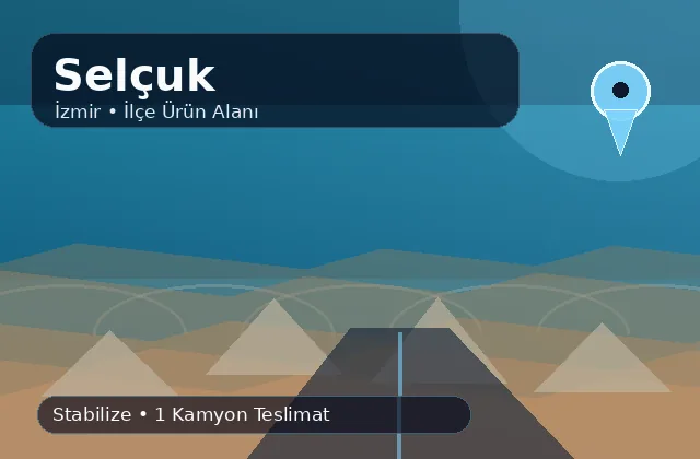 İzmir Selçuk taş ocağı ürünleri, stabilize ve kamyon teslimat görseli