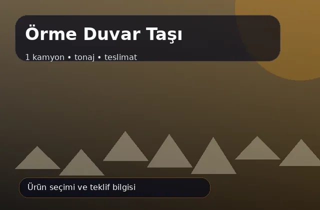 Örme Duvar Taşı için 1 kamyon, tonaj ve teslimat ürün görseli
